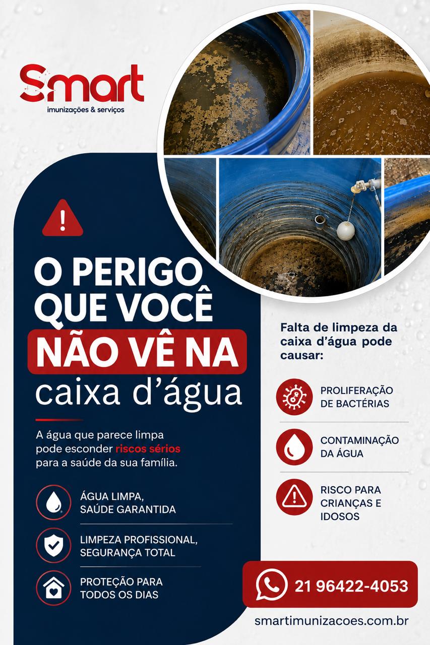 Equipe da Smart Imunizações realizando limpeza de caixa d'água em condomínio no Rio de Janeiro